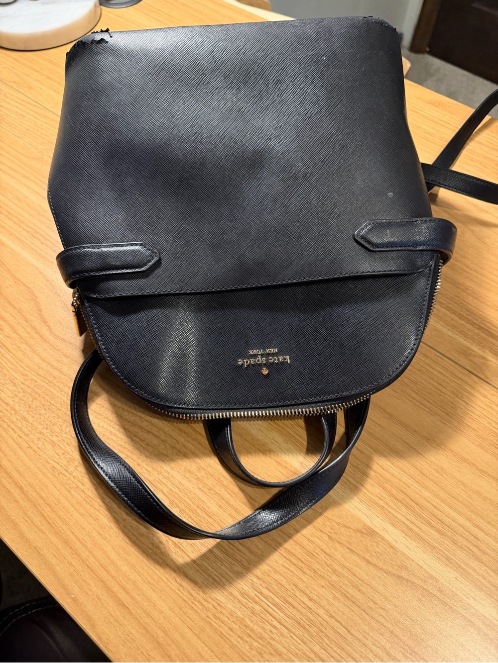 kate spade Black Saffiano Leather Backpack